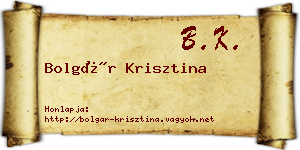 Bolgár Krisztina névjegykártya