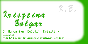 krisztina bolgar business card